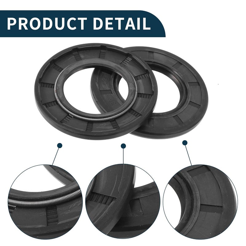 TUCKBOLD Universal Oil Seal TC Double Lip W Steel Spring Seal Ring Rotary Shaft Seal 35x62x5mm High Pressure NBR Rubber Black 5 Pcs - Image 5